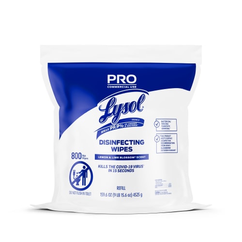 LYSOL® Disinfecting Wipes, Lemon & Lime Blossom® Refill Bag, 800ct